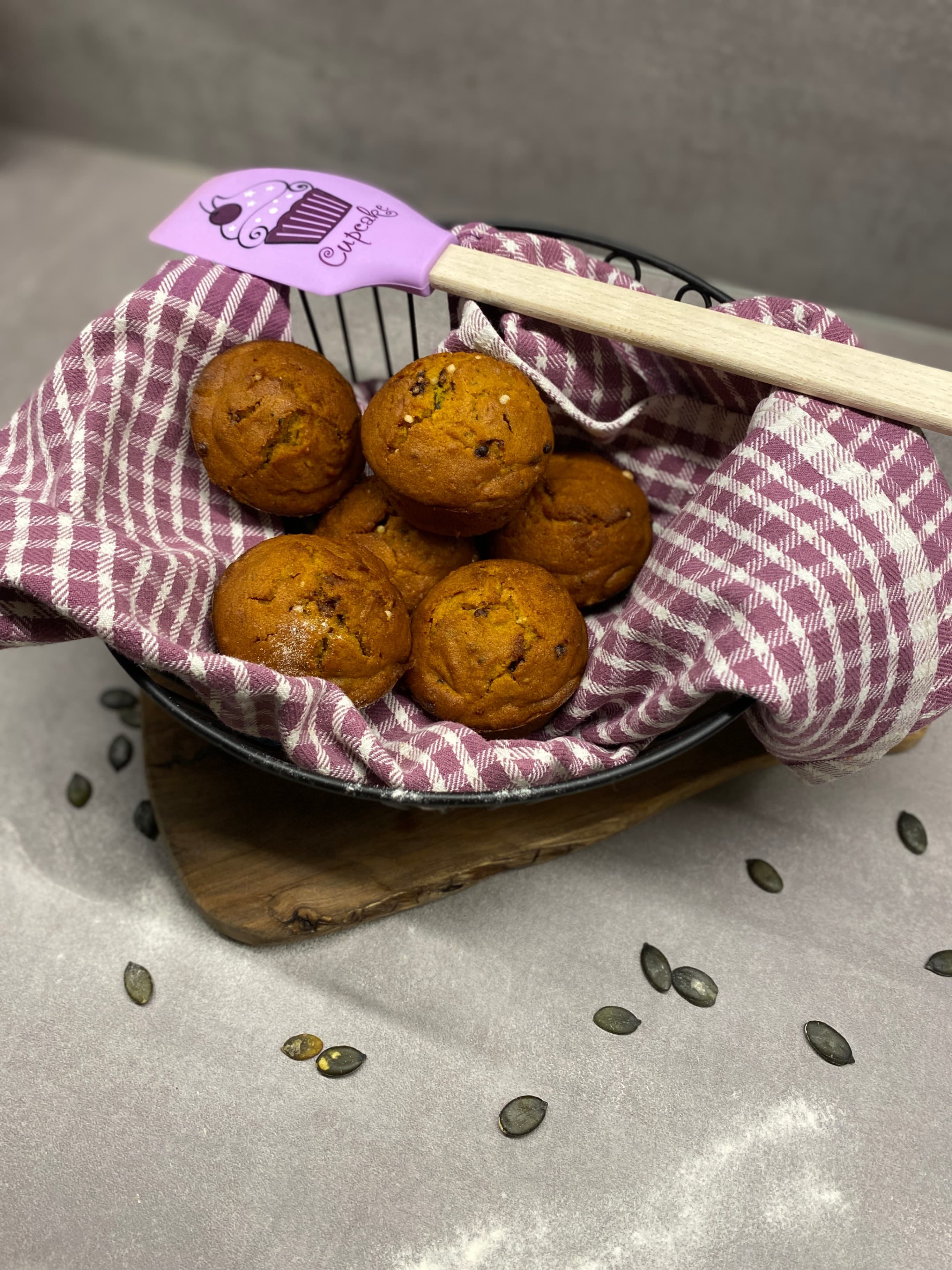 Pumpkin Muffins with Chocolate Recipe Image