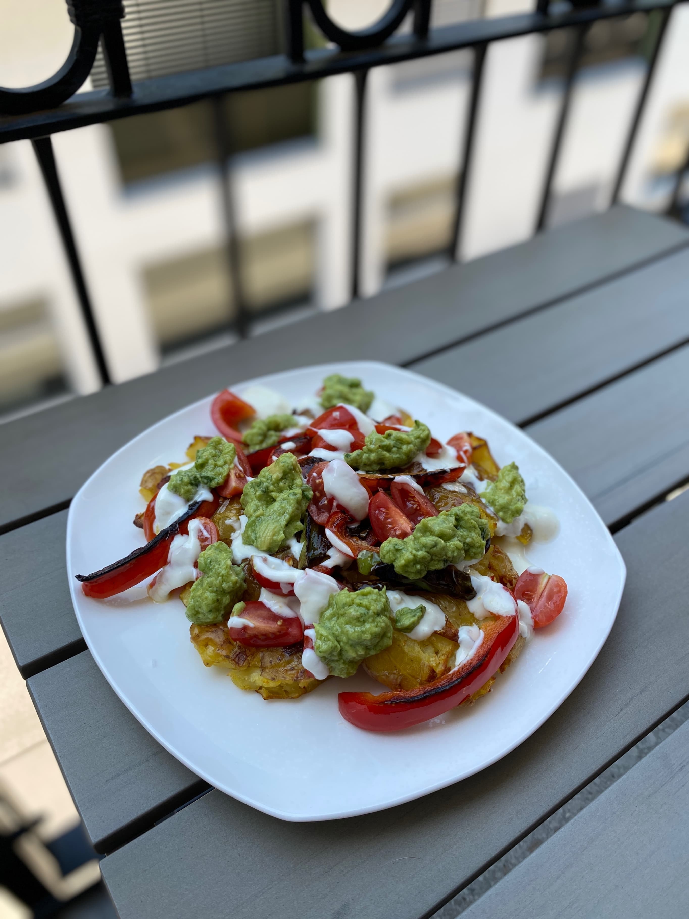 Crispy Smashed Potato Salad with Avocado Mousse Recipe Image
