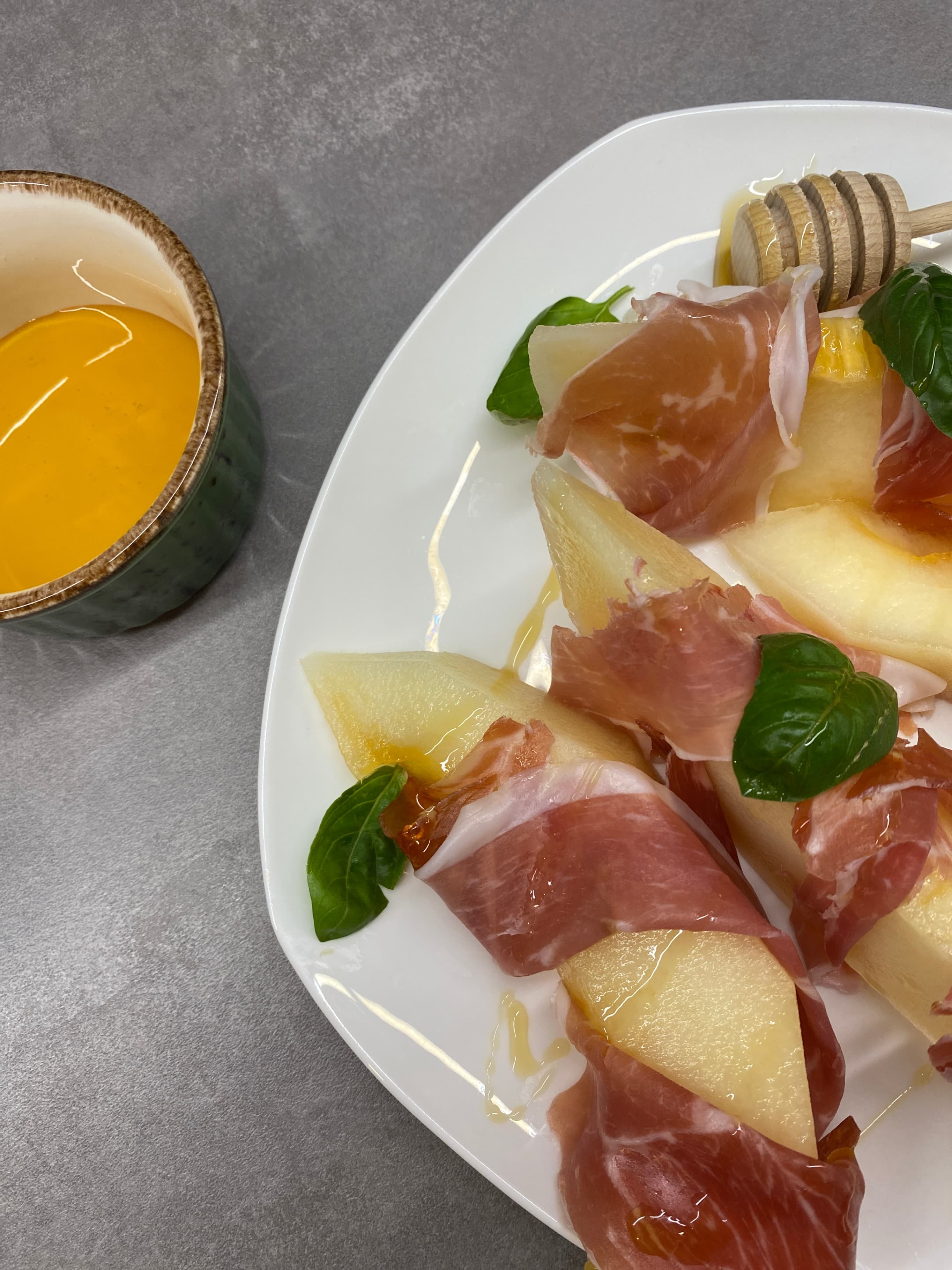 Melon with Prosciutto Recipe Image
