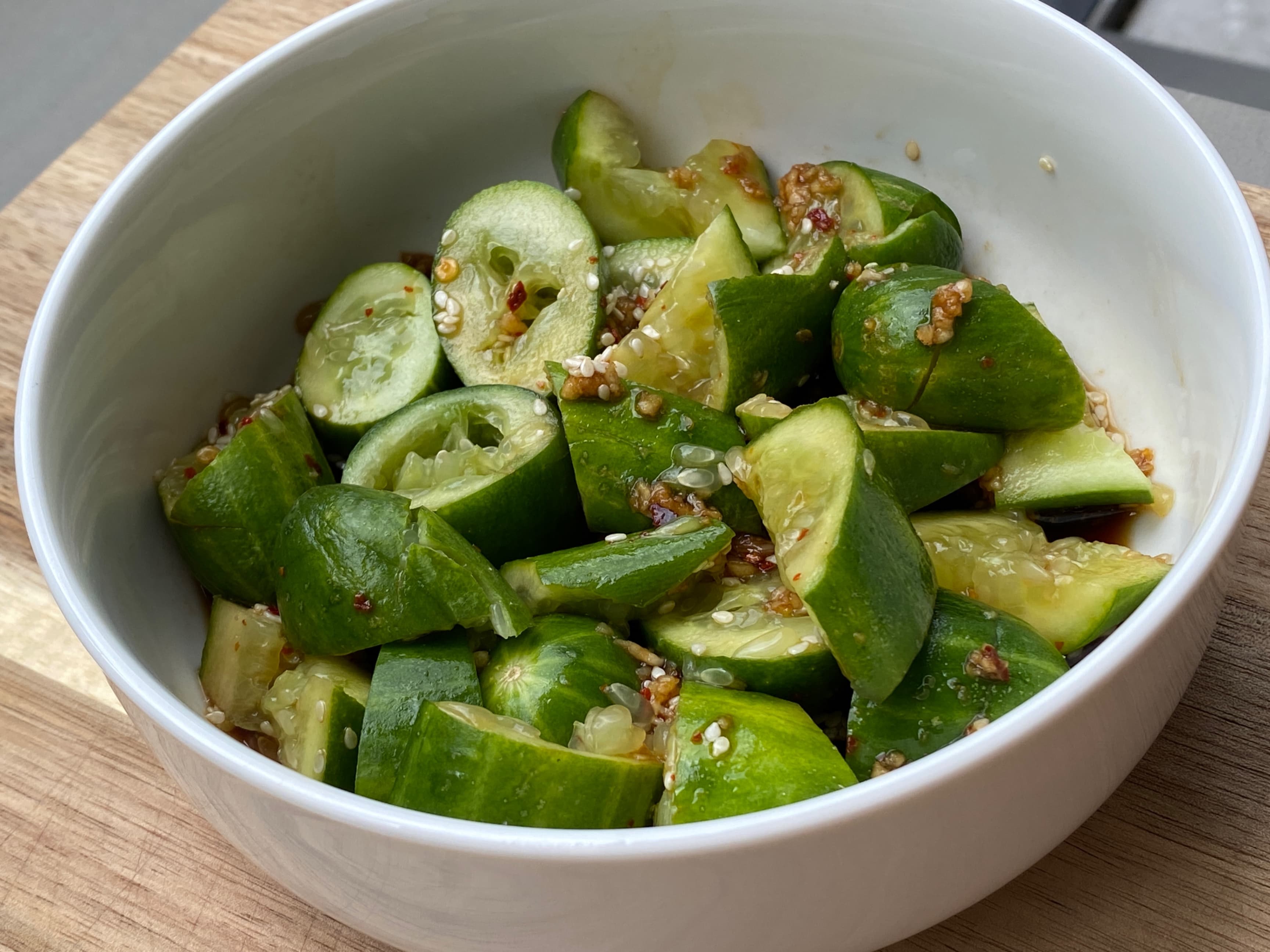 Asian Crushed Cucumber Salad Recipe Image