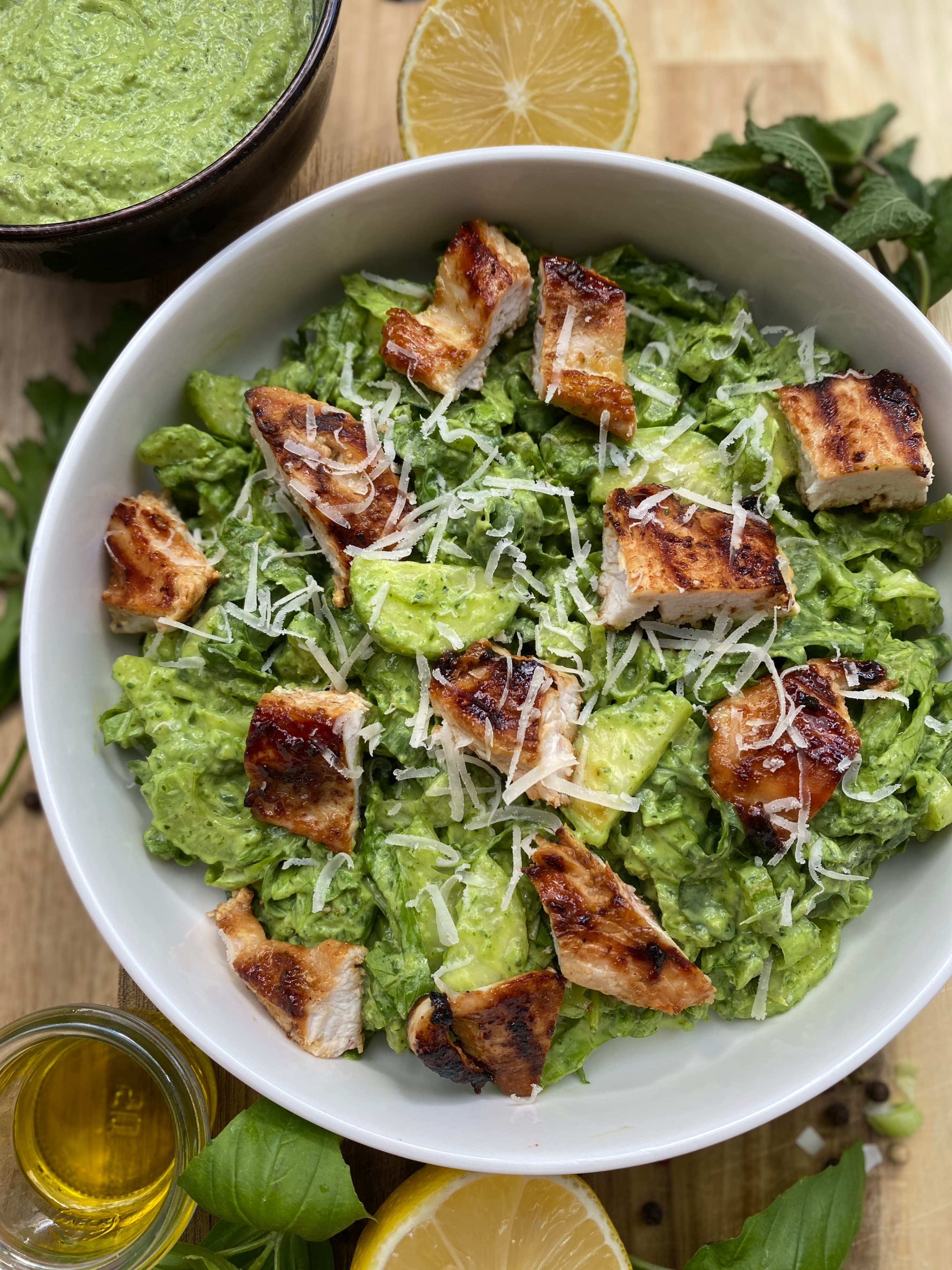 Green Goddess Salad with Grilled Chicken Rocely Recipe