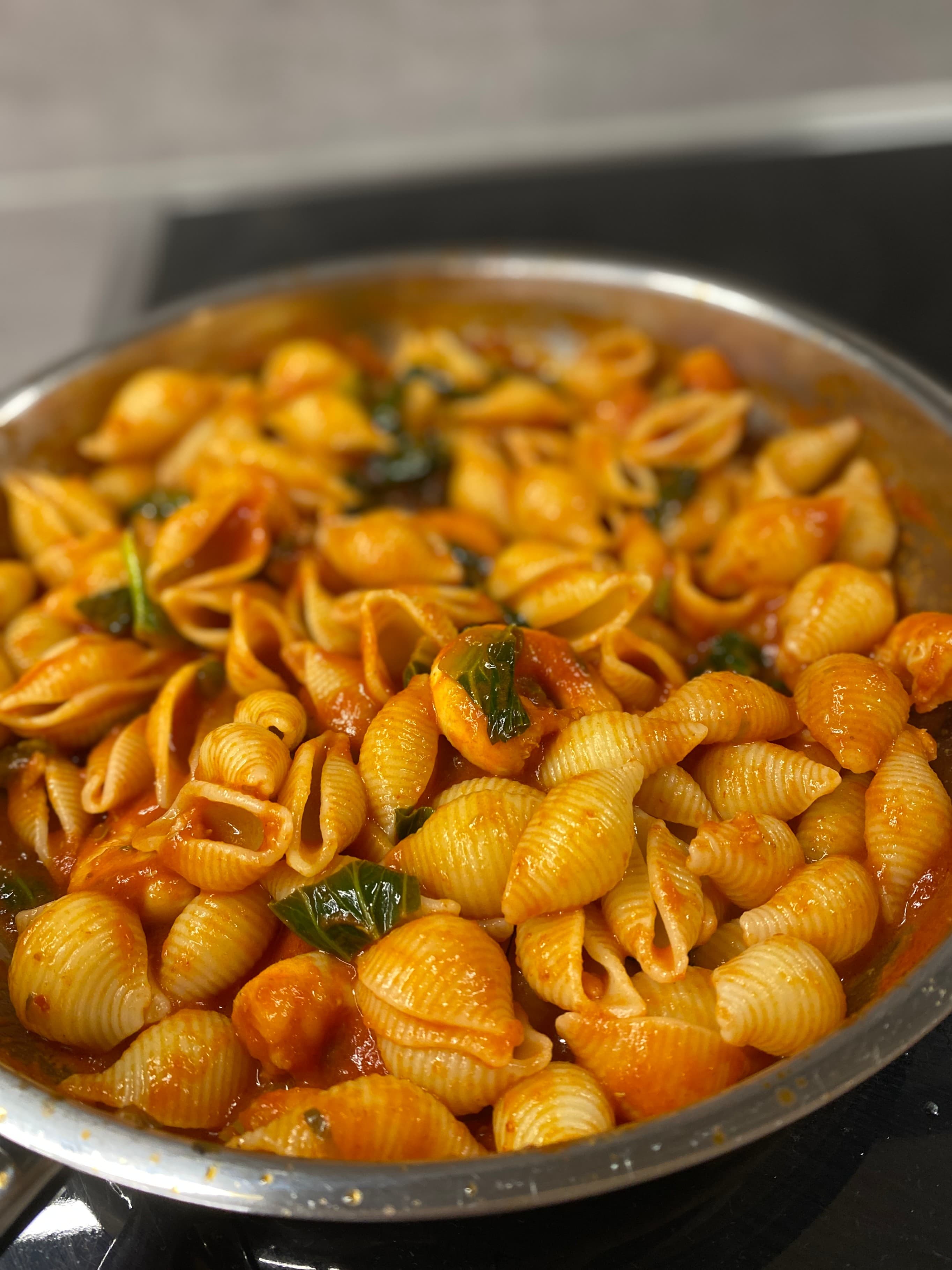 Bok Choy Pasta with Shrimp Recipe Image