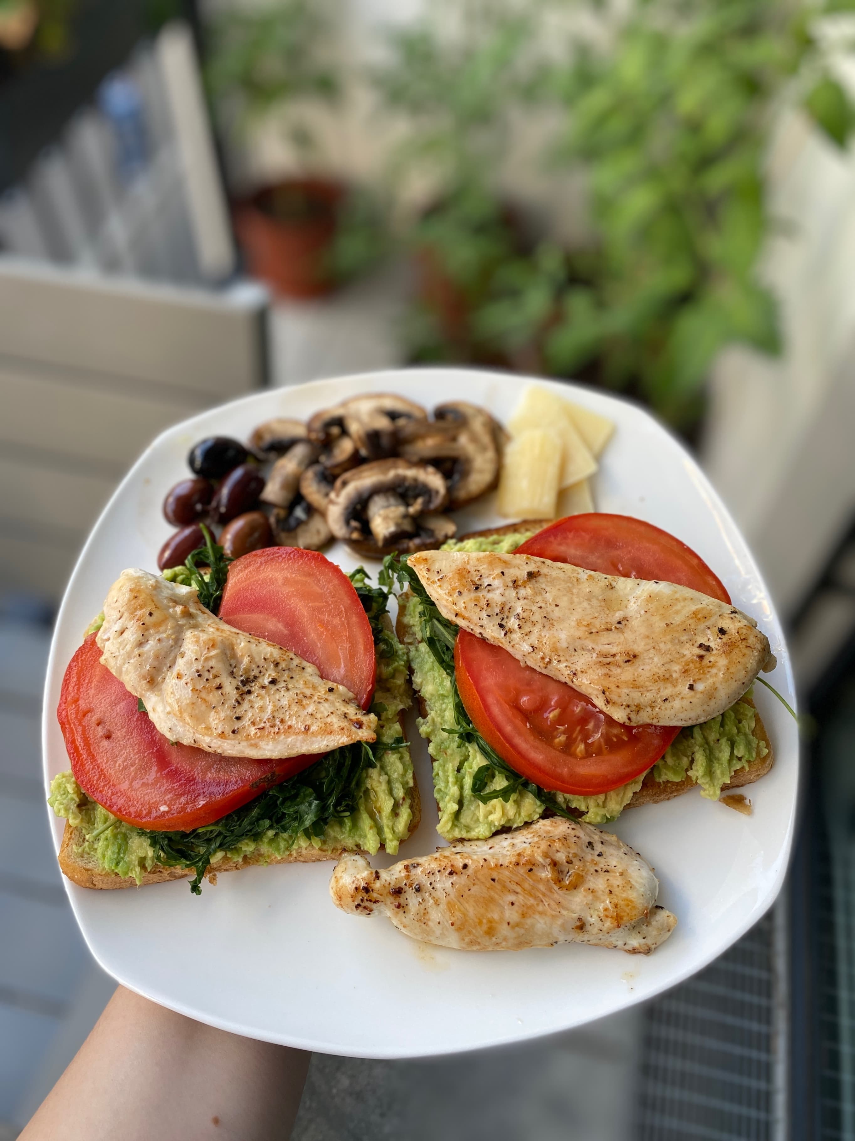 Avocado Breakfast with Chicken and Mushrooms Recipe Image