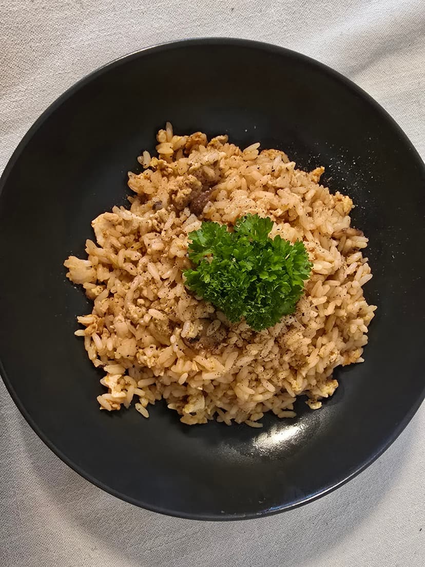 EGG RICE WITH MUSHROOMS Rocely Recipe