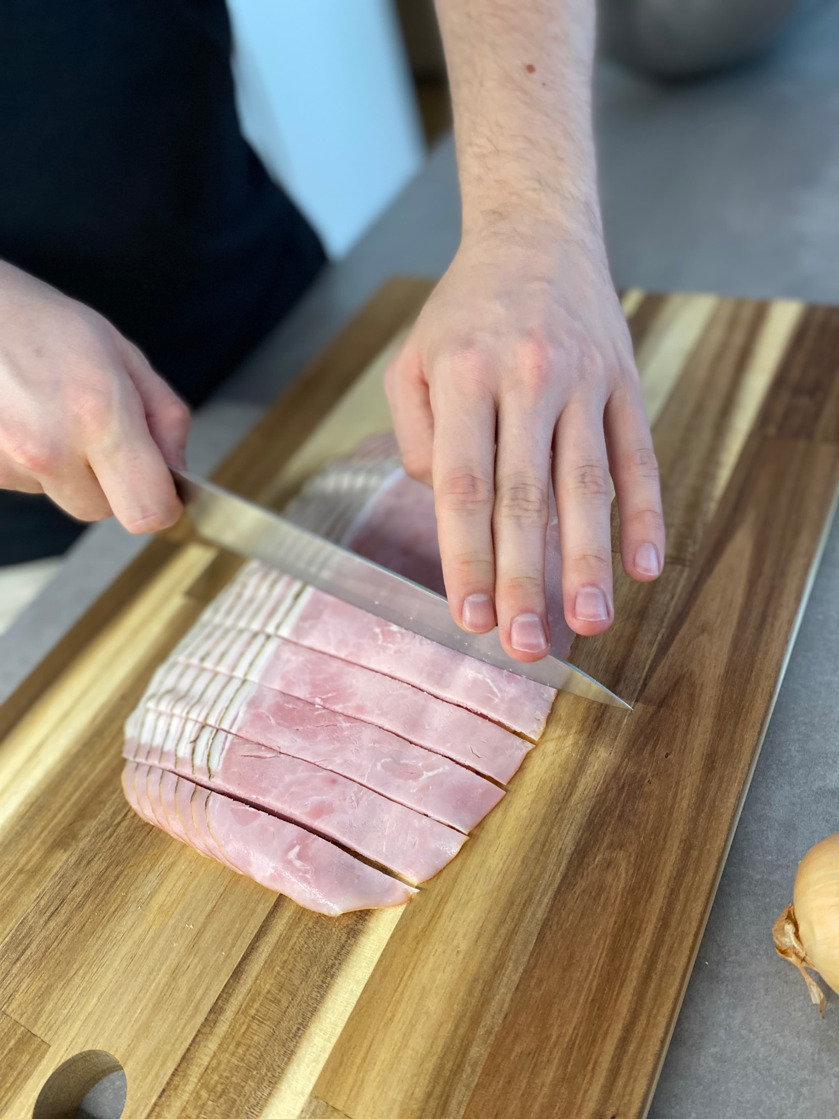 Protein Spinach Spätzle with Onion & Ham (Dairy-Free) Recipe Image