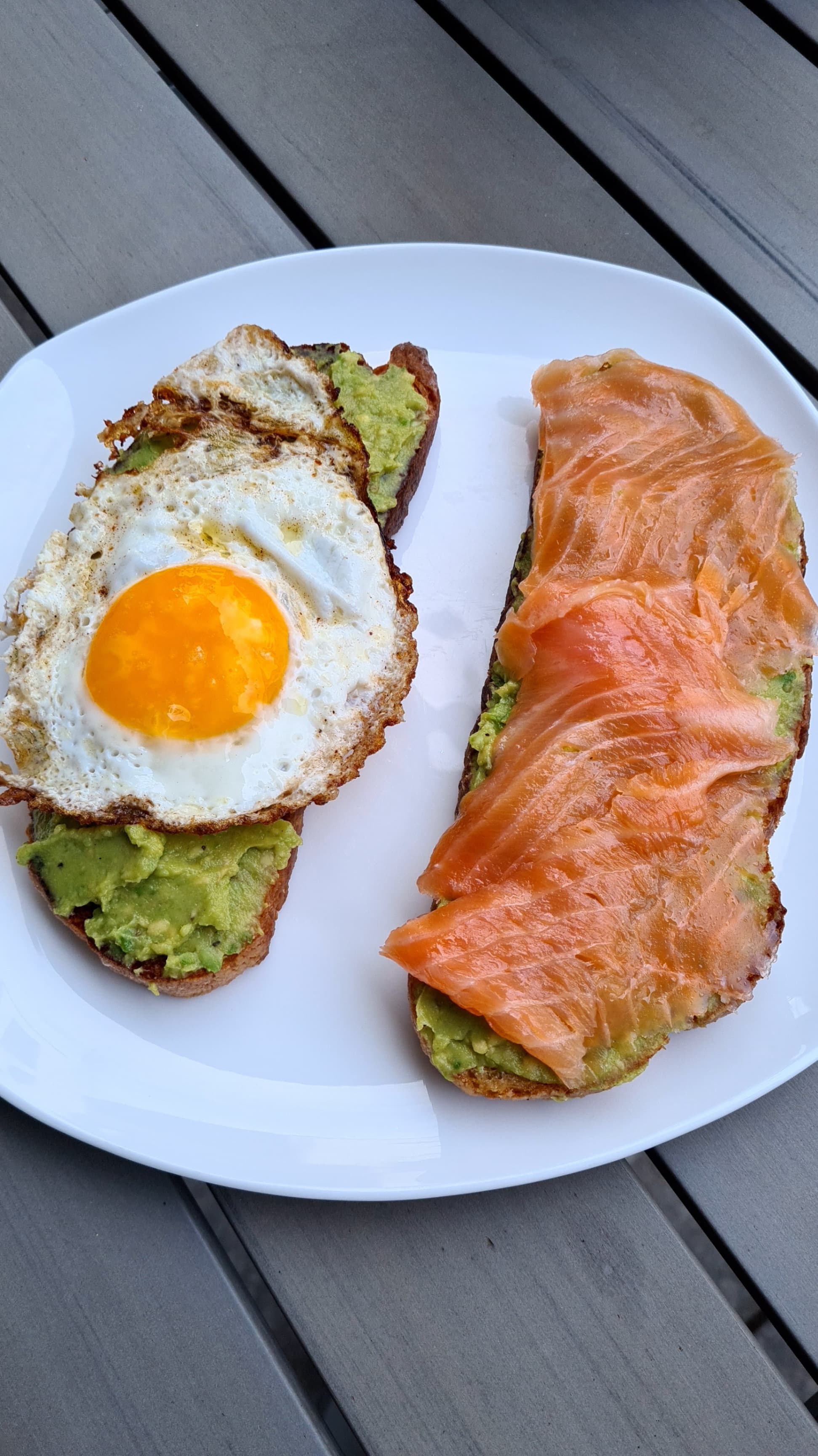 Avocado Toast with Smoked Salmon and Sunny Side Egg Recipe Image