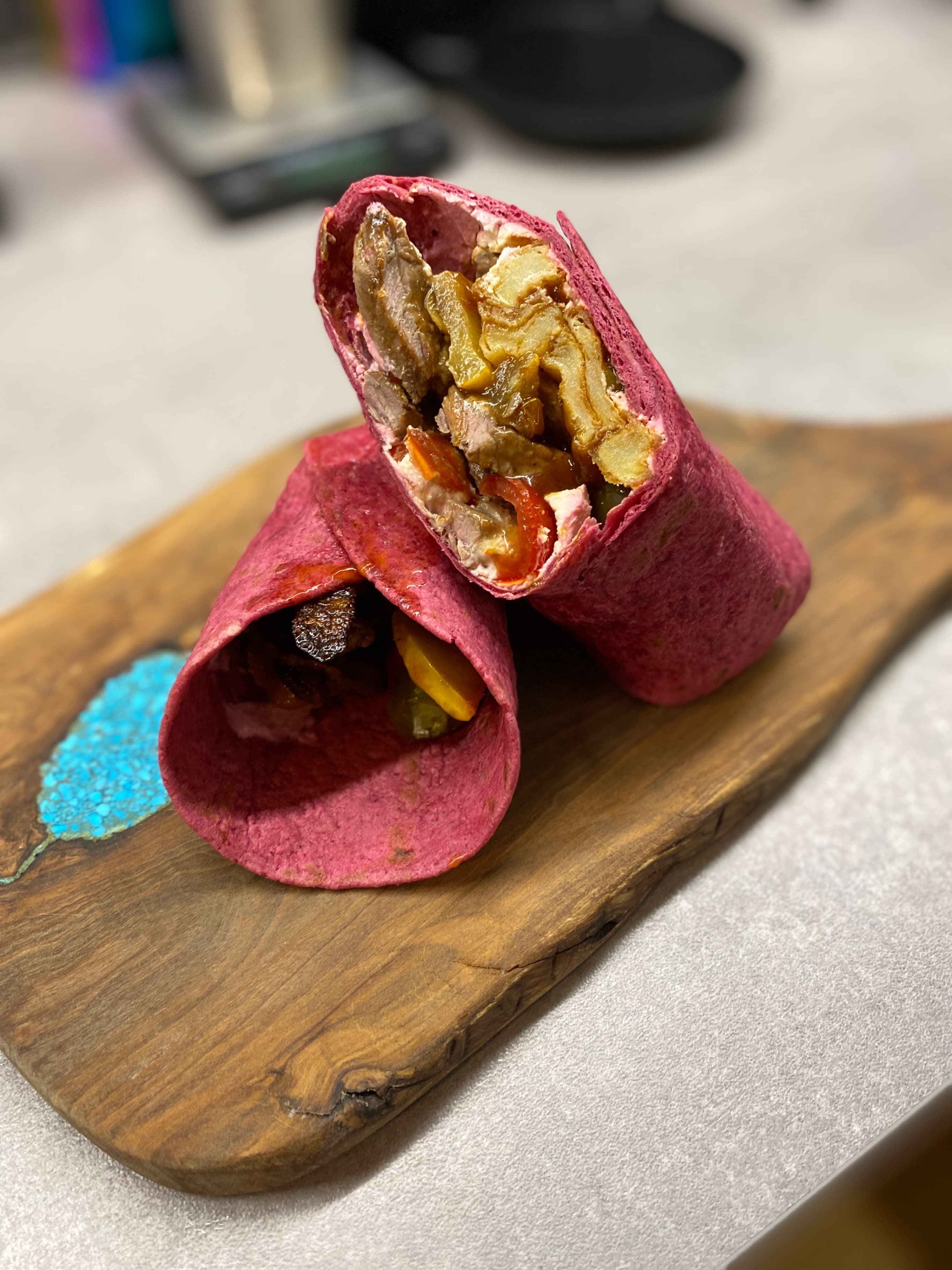 Beef Burritos with Roasted Vegetables Recipe Image