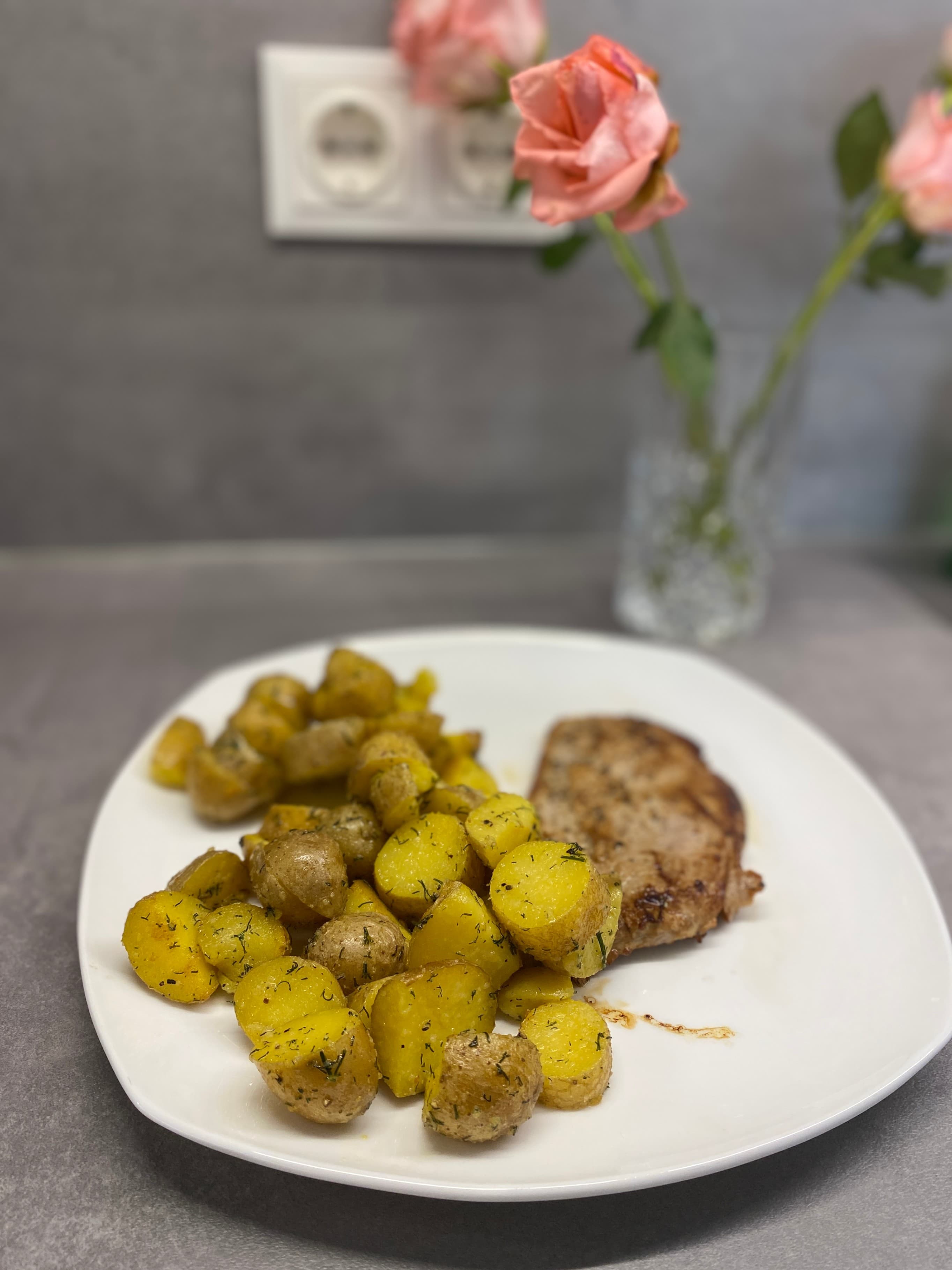 Natural Schnitzel with Baby Potatoes Recipe Image