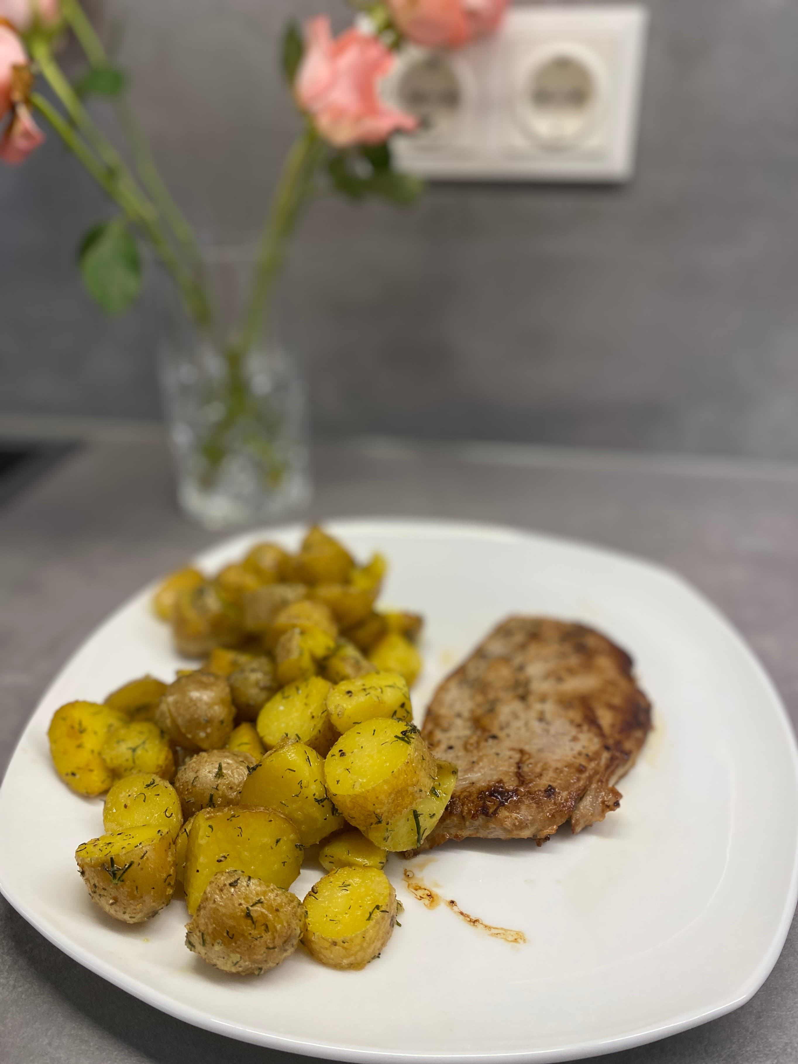 Natural Schnitzel with Baby Potatoes Recipe Image