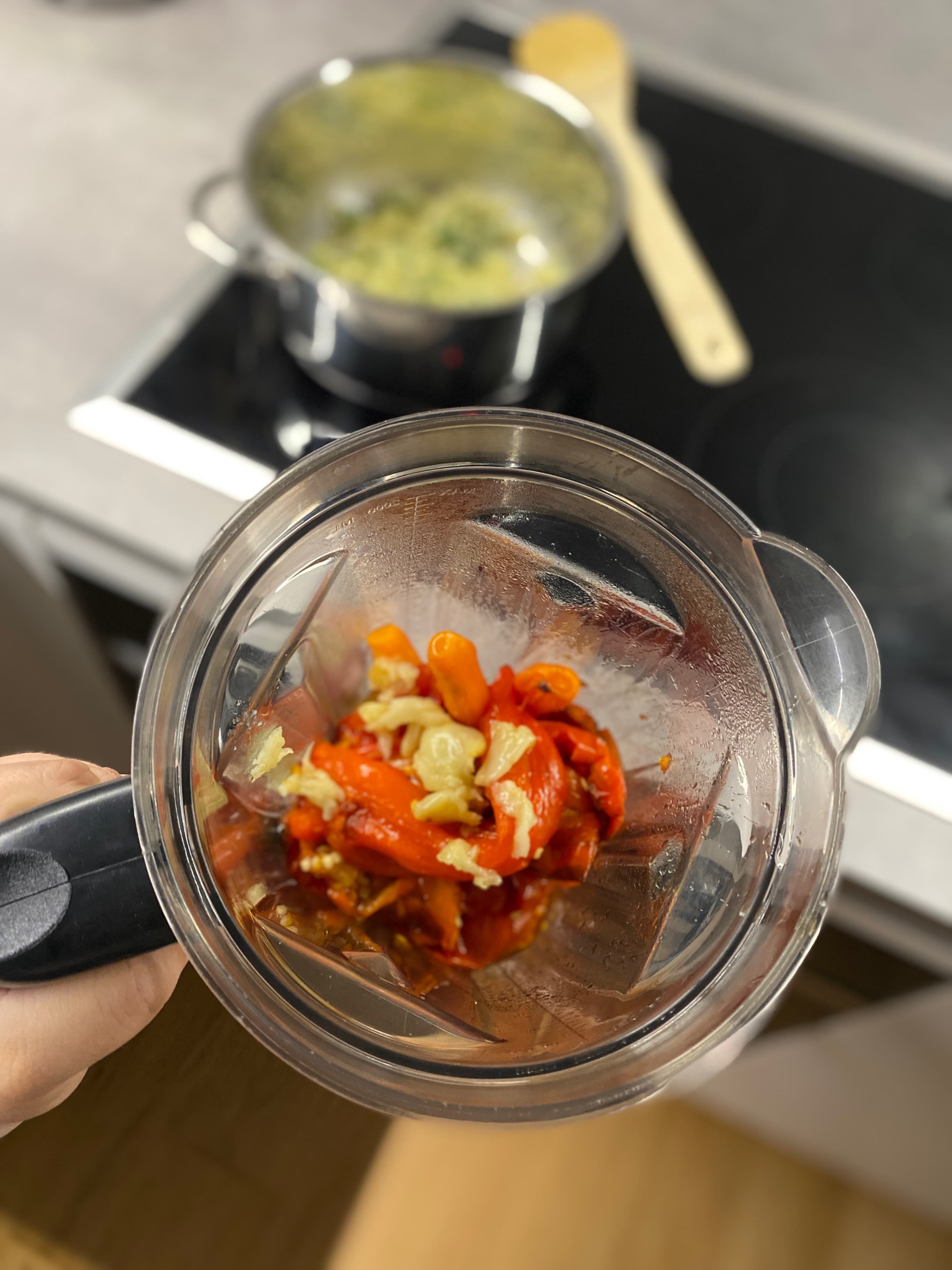 Roasted Red Pepper and Tomato Soup with Basil Recipe Image