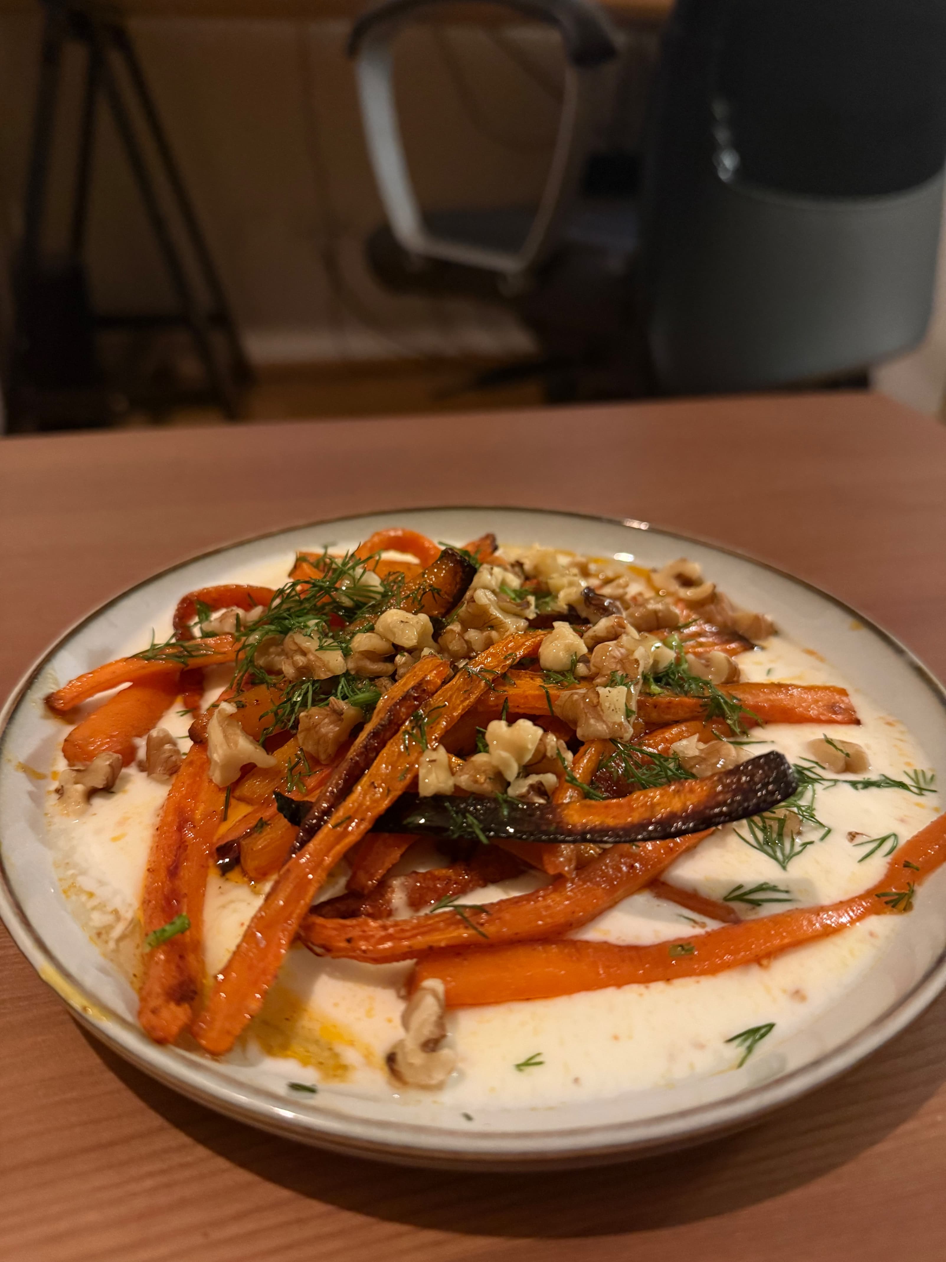 Recette Rocely de Carottes méditerranéennes grillées avec feta fouettée au citron