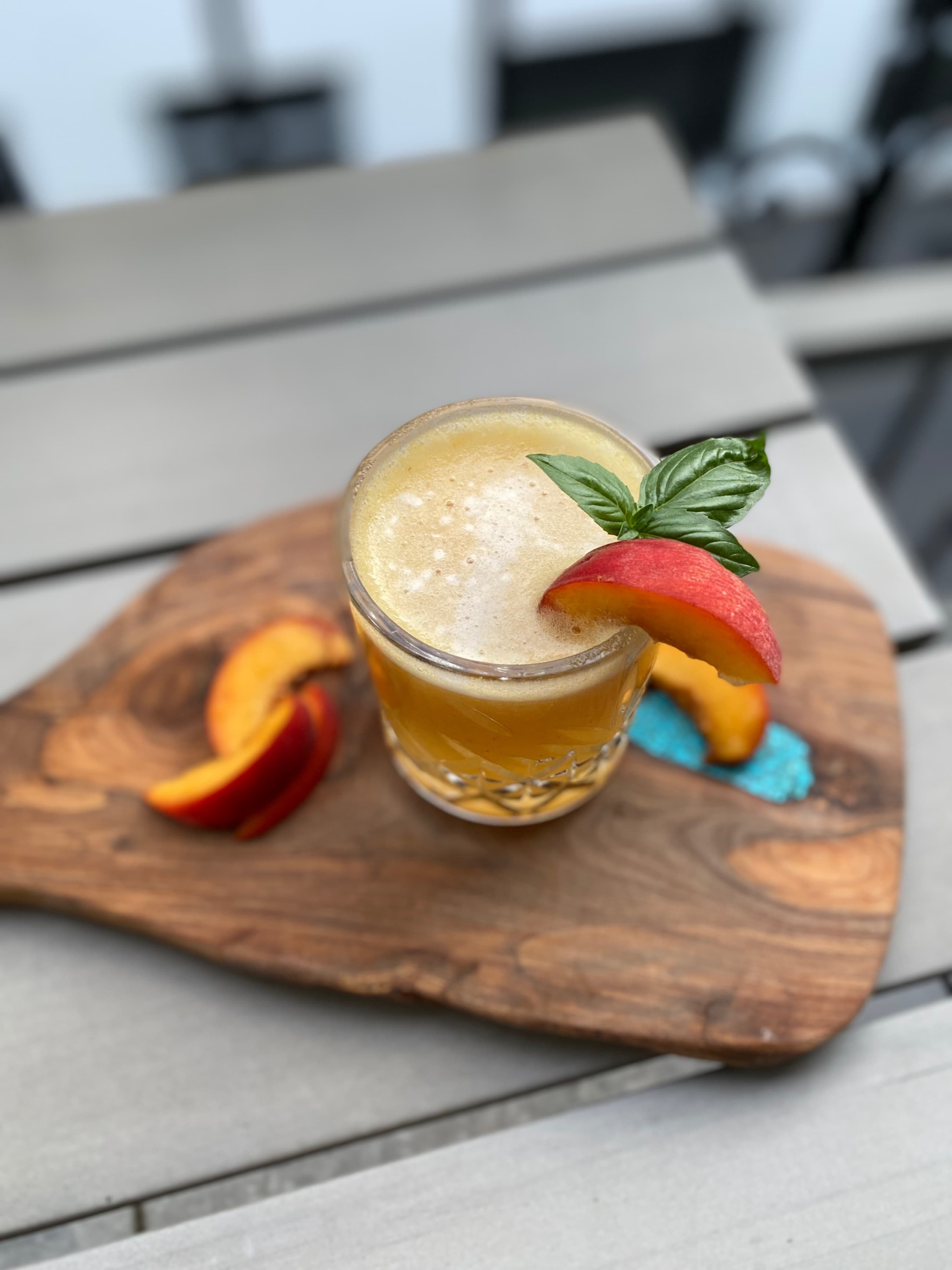 Refreshing Herbal Peach Iced Tea: A Garden-Infused Summer Delight Recipe Image