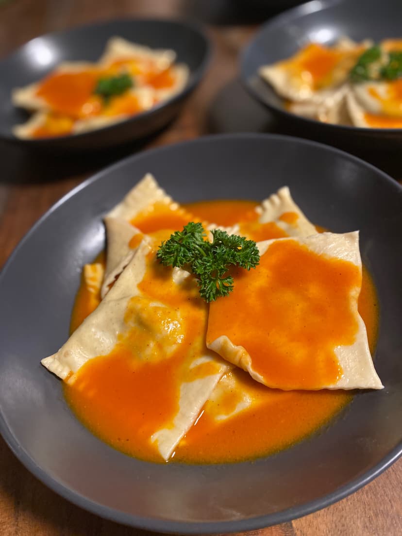 Homemade Mushroom Ravioli with Cherry Tomato Sauce Rocely Recipe