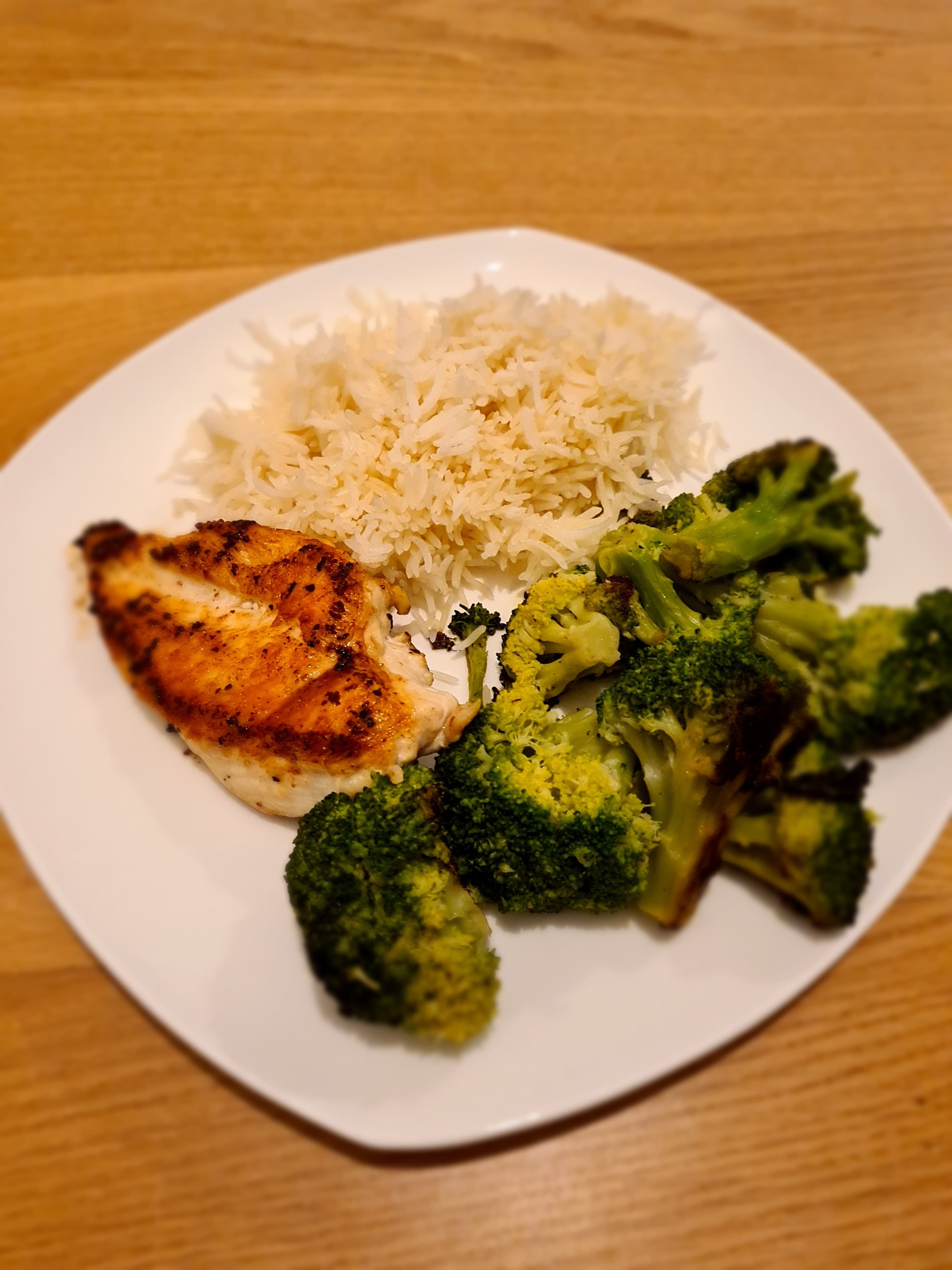 Seared Chicken Breast with Pan-Fried Broccoli and Rice Recipe Image