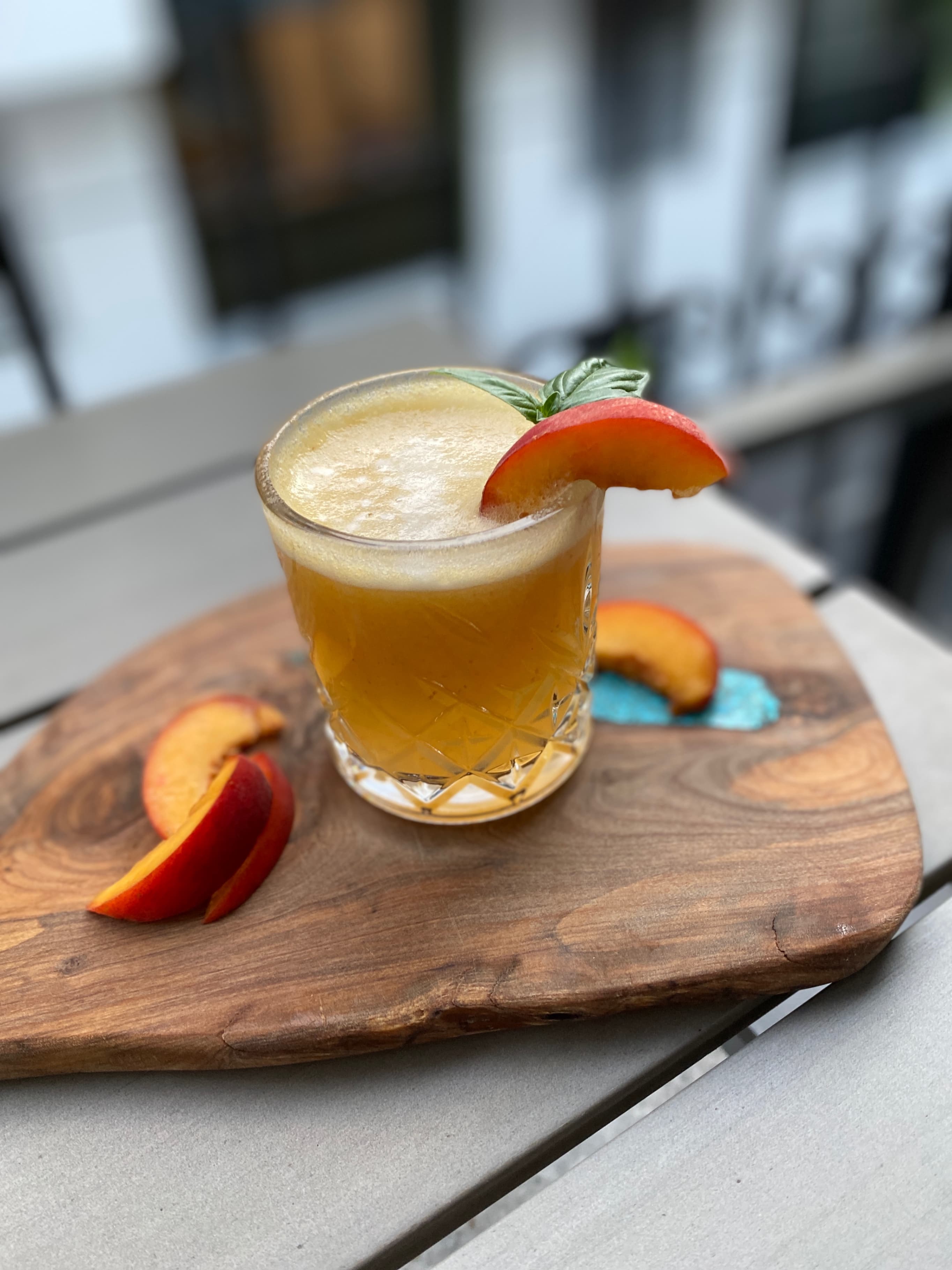 Refreshing Herbal Peach Iced Tea: A Garden-Infused Summer Delight Recipe Image