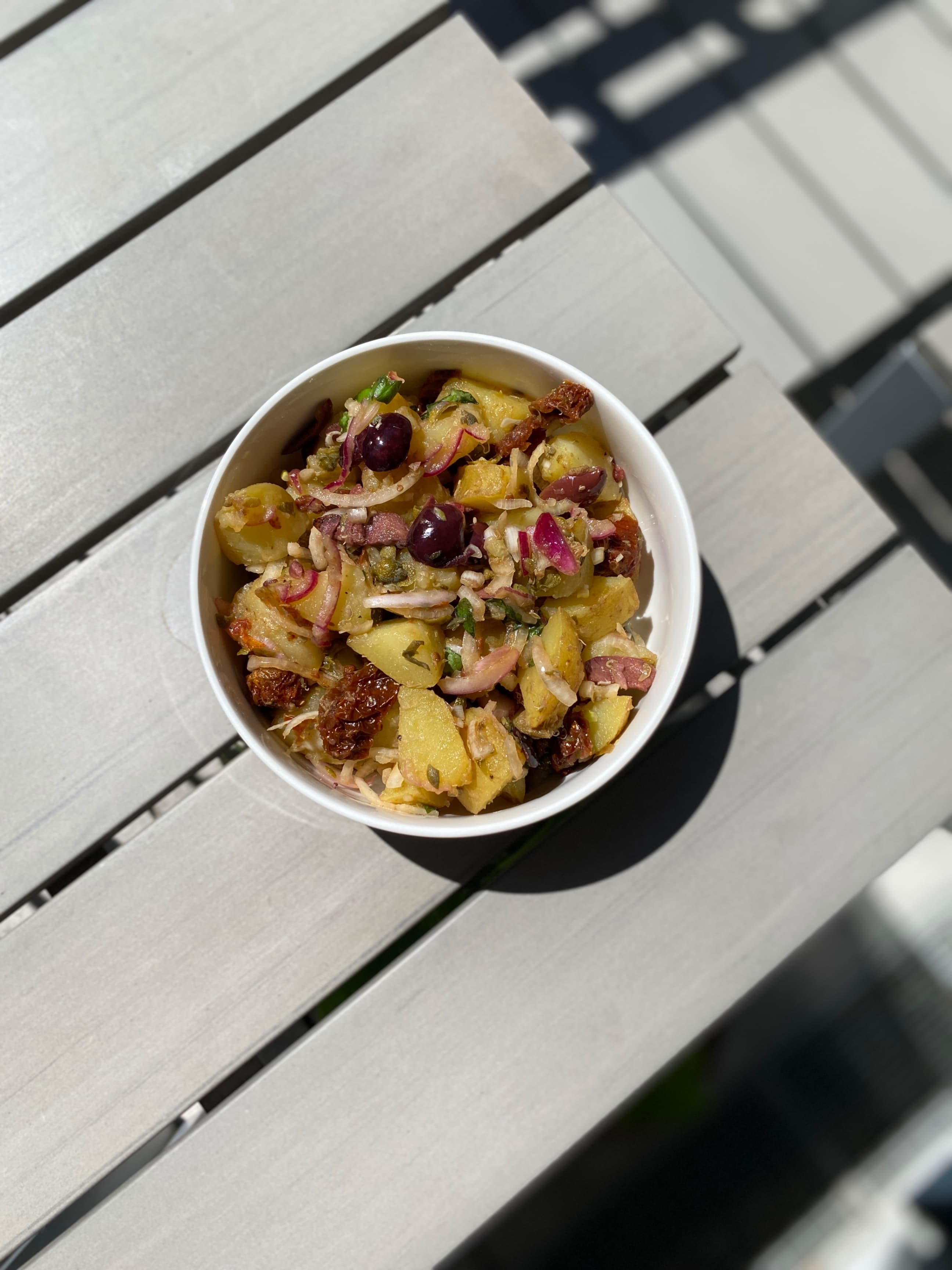 Mediterranean Potato Salad with Sun-Dried Tomatoes and Apricot Vinegar Recipe Image