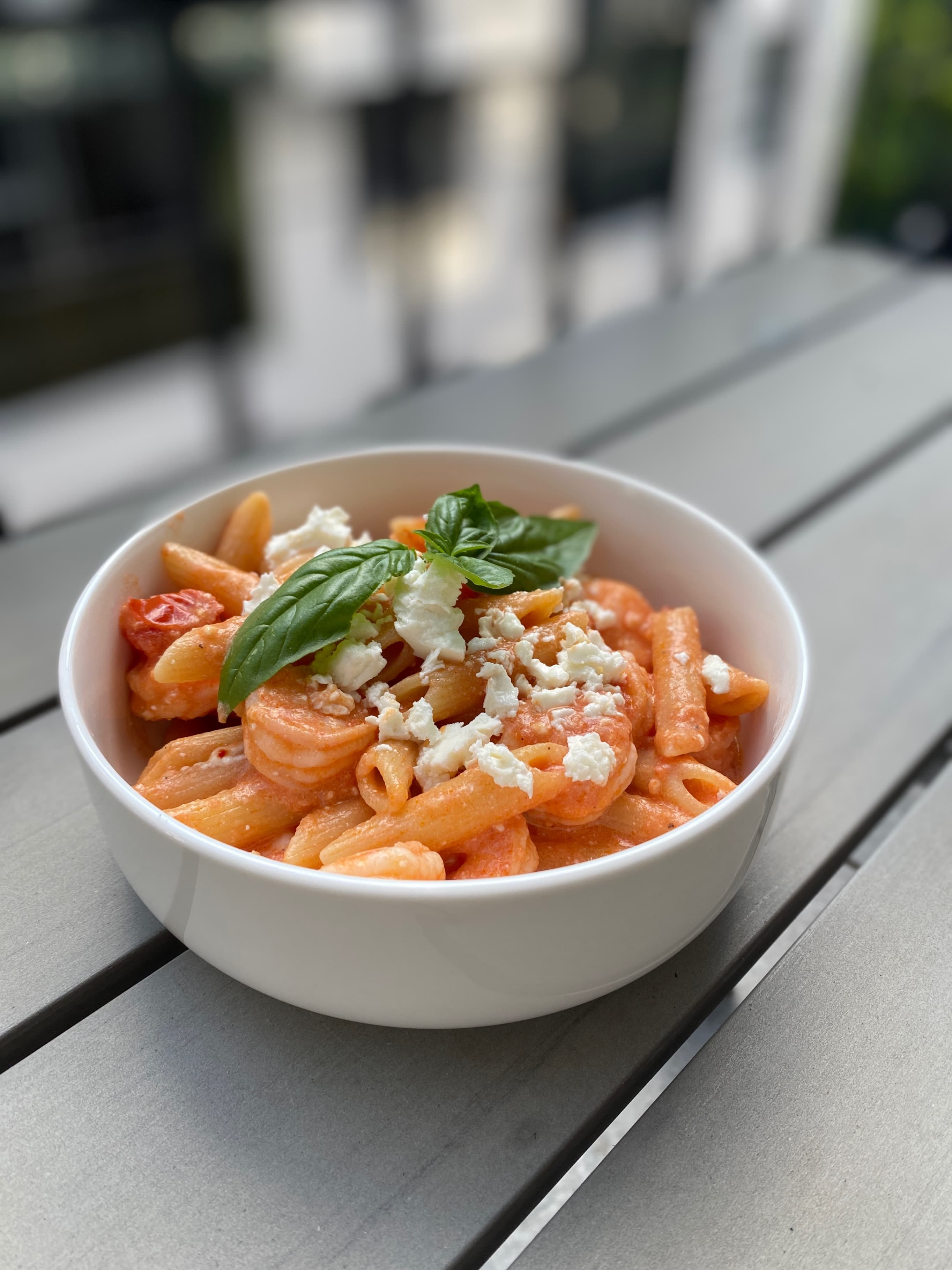 Shrimp Pasta with Feta Tomato Sauce Recipe Image